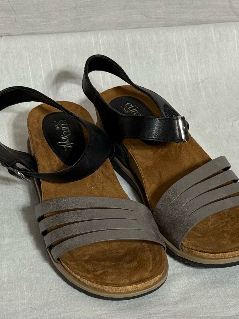 Eurosoft by Sofft Leary Comfort Sandals Black Anthracite 9M
